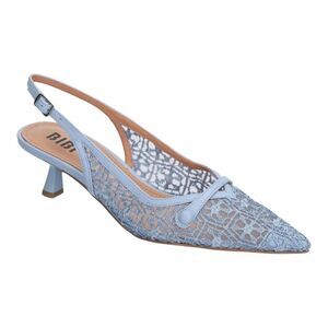 Bibi Lou Women Briar Celeste Blue Lace Mesh Slingback Pointed Toe Pump Size 10